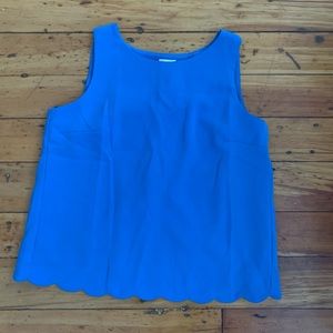 J Crew Blue Sleeveless Top with Open Back